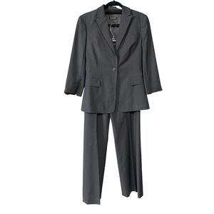 Marlowe Suit Womens 44 Gray‎ Wool Pants Blazer Jacket Made in Italy Workwear